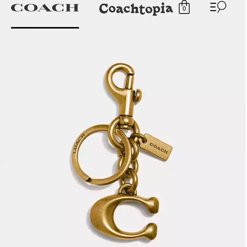 Coach gold key chain/bag charm